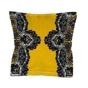 Caché Yellow Black Geometric Skinny Mini Skirt Size Medium Women’s